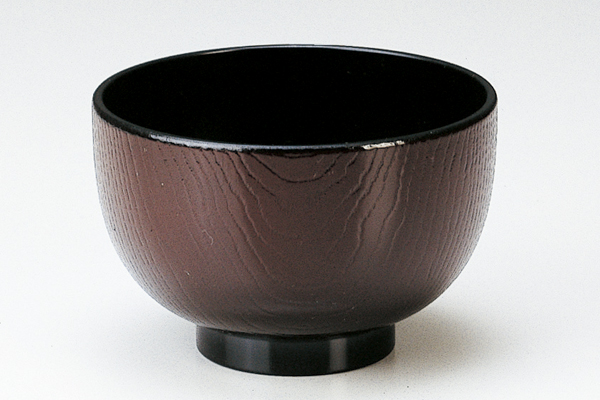 350cc 木目汁椀 溜内黒