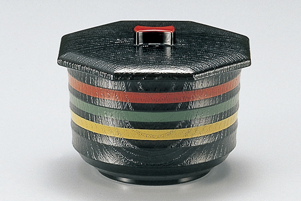 元禄木目飯器 三色ﾗｲﾝ(内朱)
