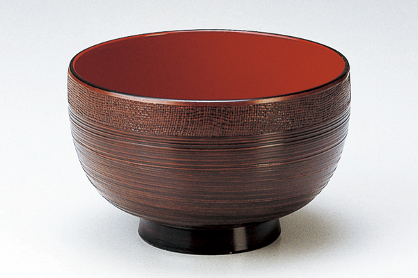 布目乱筋汁椀 栃内朱