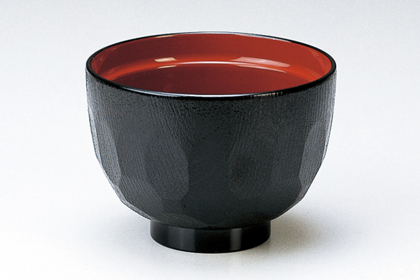 亀甲汁椀 黒内朱