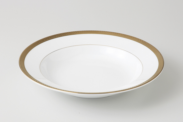 【廃番】ビクトリーゴールド(純白強化磁器) 9″ス