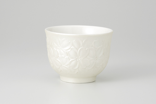 花レリーフパール 湯呑