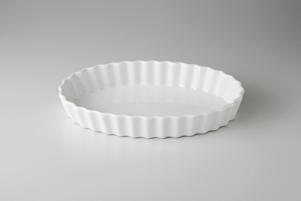 ベイキング食器 白立菊楕円5″