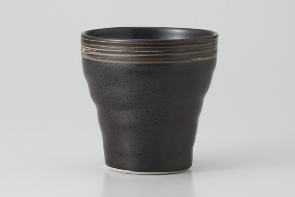 黒釉ライン フリーカップ
