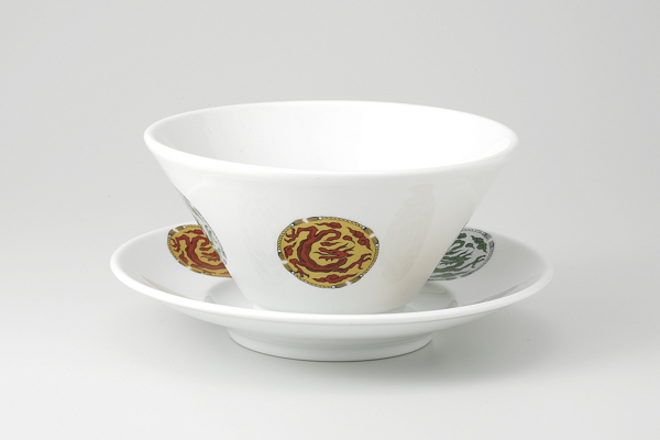 色彩竜 白 18cm深口丼