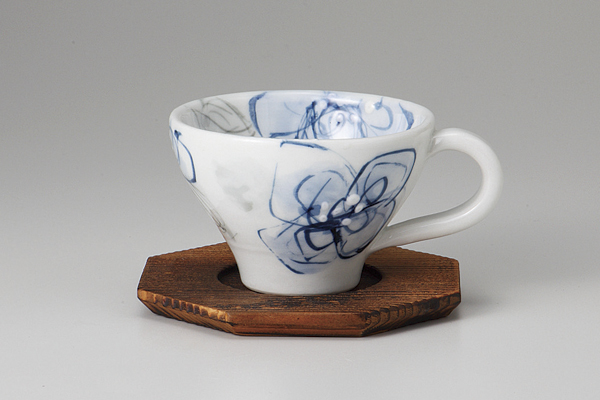 一珍花絵 丸型デミタスカップ