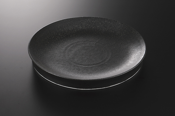 黒陶 20cm高台プレート