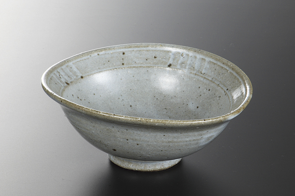 灰釉 楕円鉢