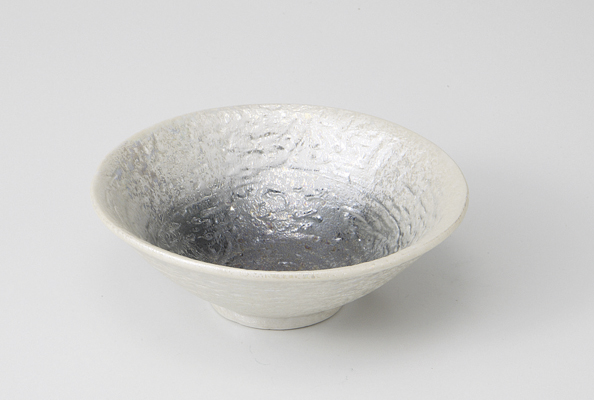 灰釉銀彩 平鉢