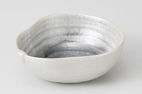 灰釉銀彩瓢型 小付