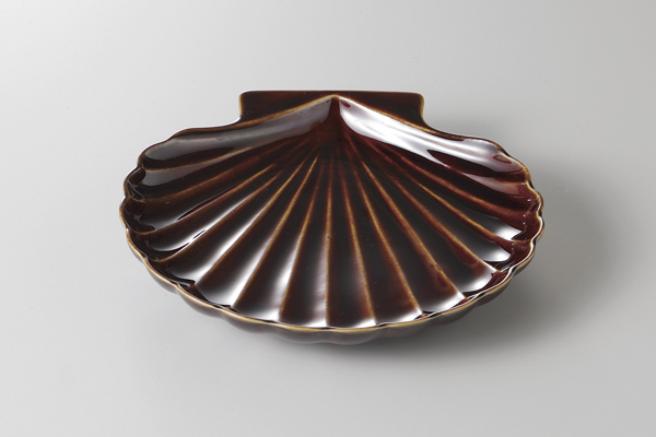 飴釉シェル型 小皿