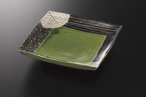 織部いろどり 角鉢