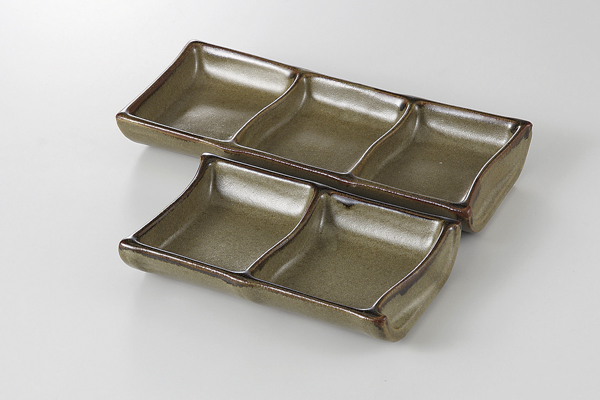 黄華鉄砂 三ッ切薬味皿