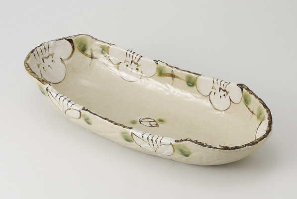 【廃番】山茶花 楕円盛鉢