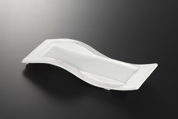 銀彩乱線 付出皿