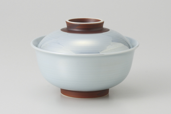 パール青地 煮物碗