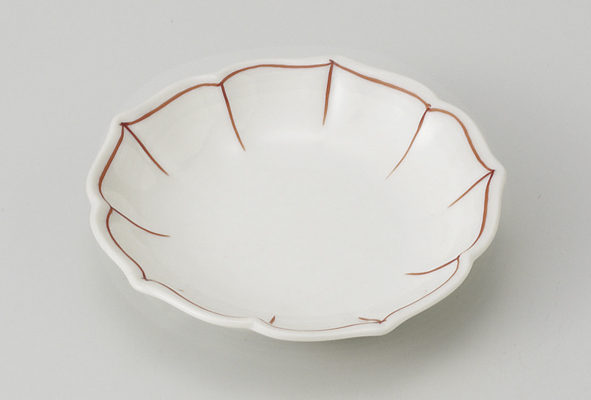 【廃番】赤筋桔梗型 小皿