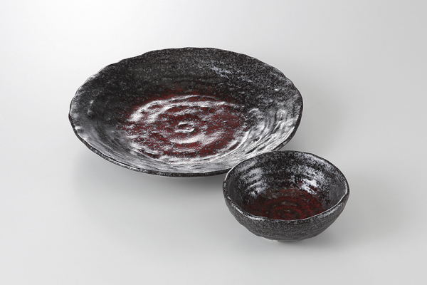 【廃番】黒油滴(朱) 天皿