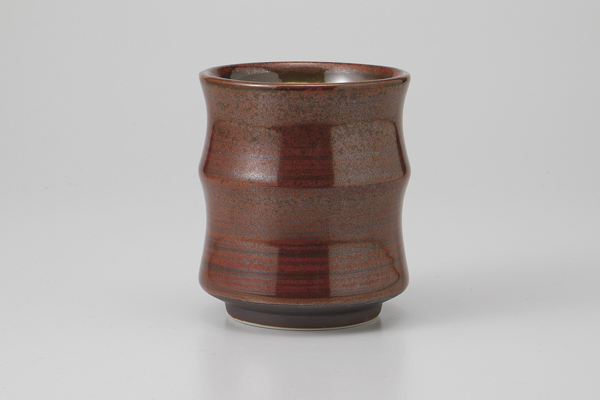 赤刷毛目 竹型大寿司湯呑