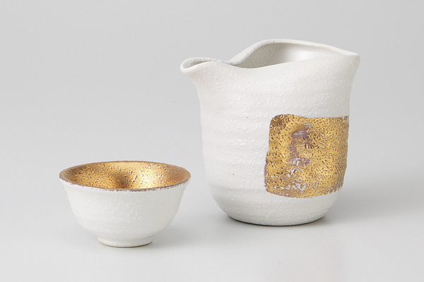 白粉引口金刺し 平ぐい呑