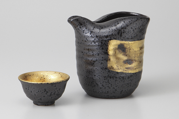 黒結晶金巻 冷酒器小