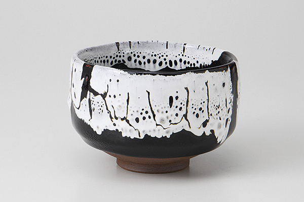 天目白流し 抹茶碗