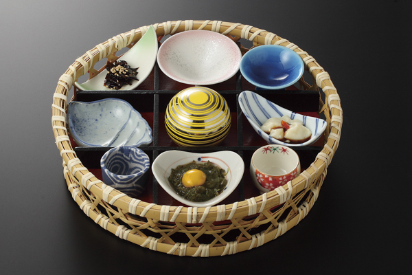 丸形盛器 仕切・底板付