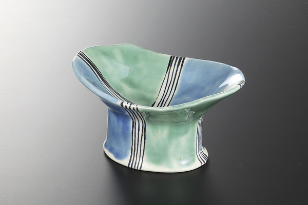 二色交趾 楕円小鉢