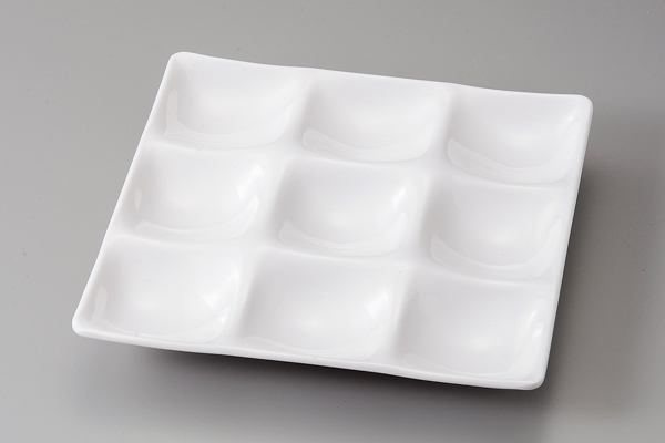 角ﾒﾗﾐﾝ 白9点ﾌﾟﾚｰﾄ