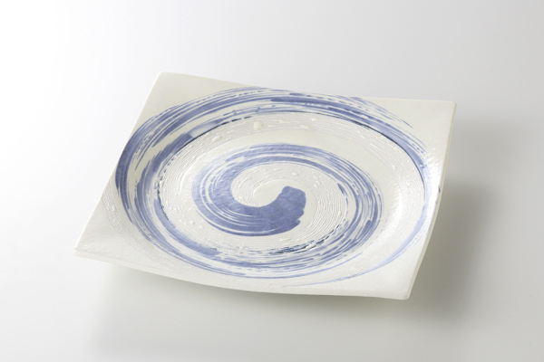 粉引青流 正角4.5皿