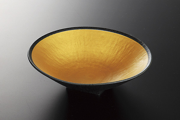 金渕黒トチリ 丸皿(小)