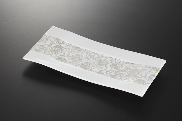 【廃番】銀彩アラベスク 長角大皿