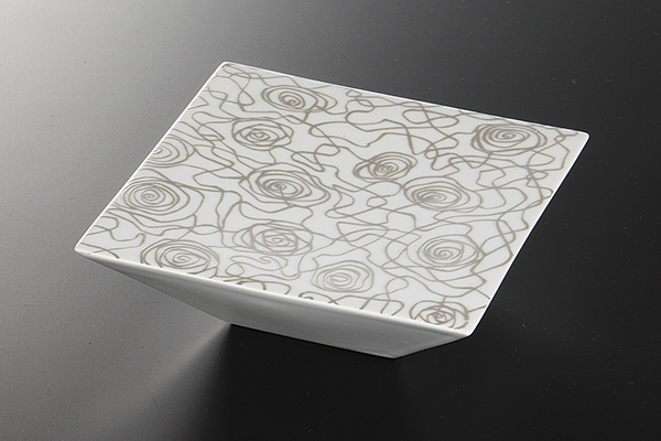 【廃番】銀彩アラベスク スクエア高台向付