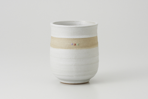 【廃番】粉引帯 寿司湯呑