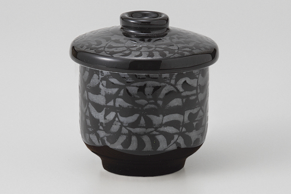 黒釉ウズ 豆むし碗