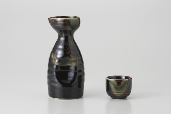 天目オリベ 一合徳利