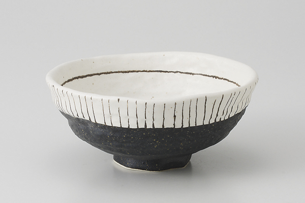 黒ストライプ 飯碗