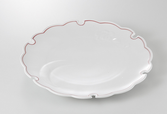 【廃番】雪月花渕赤 ９寸皿