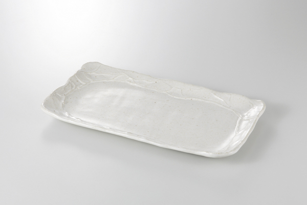 【廃番】白釉 塗壁ほっけ皿