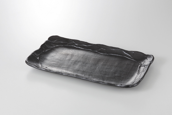 【廃番】黒釉 塗壁ほっけ皿
