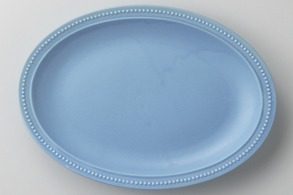 dot rim 27cmオーバルプレート(ターコイ