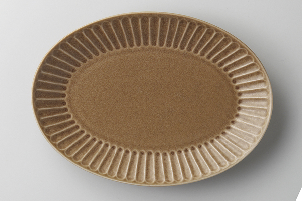 SHINOGI 23cm楕円皿(モカ)