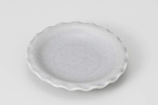 フリル 小皿グレー