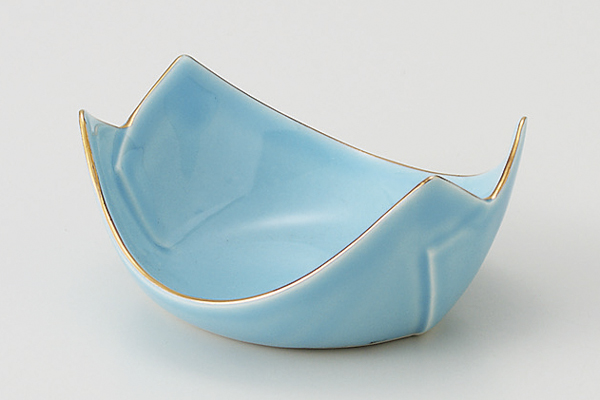 【廃番】口金青 舟形小鉢