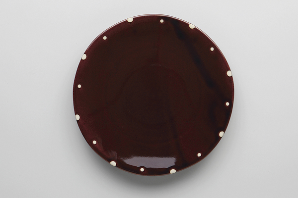 飴釉 ドット7.0皿