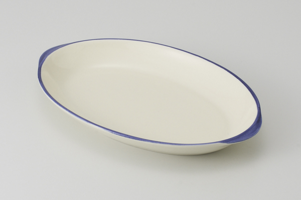 楕円パスタ皿 ブルー