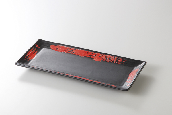 赤刷毛 段々さんま皿