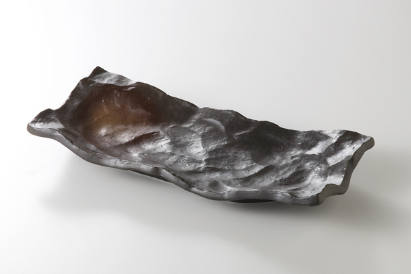 黒備前 波オードブル皿