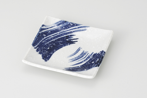 粉引ゴス刷毛 正角小皿