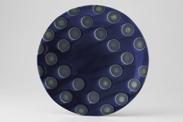 レインブルー 平皿 (中)